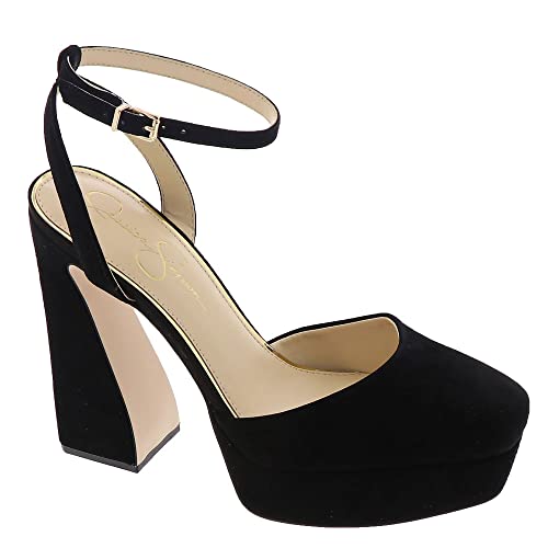 Jessica Simpson Women's Deirae Platform Ankle Strap Pump, Black, 9