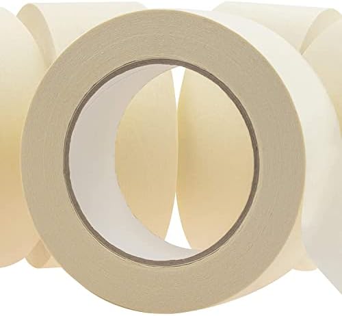 No-Residue 2 Inch, 60 Yard Masking Tape 6 Pk. Easy-Tear, Pro-Grade Removable Painters Tape Great for Home, Office or Commercial Contractor. Clean, Drip-Free Painting with Wide Crepe Paper Rolls