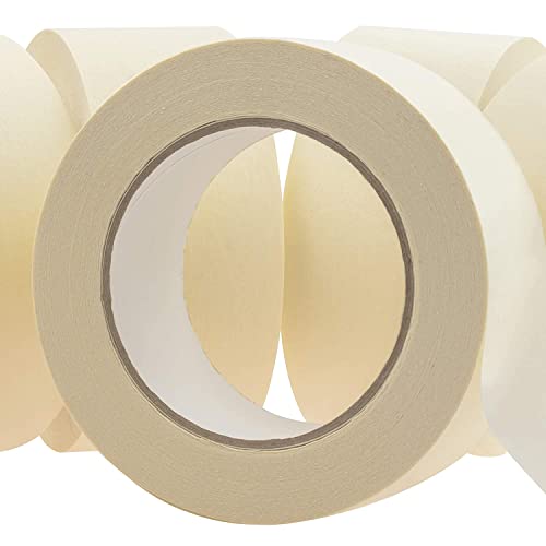 No-Residue 2 Inch, 60 Yard Masking Tape 6 Pk. Easy-Tear, Pro-Grade Removable Painters Tape Great For Home, Office Or Commercial Contractor. Clean, Drip-Free Painting With Wide Crepe Paper Rolls #TOP26