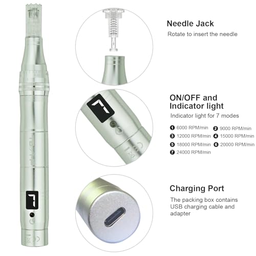 Dermapen pour rides et cicatrices à longueur réglable