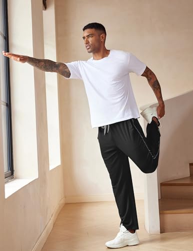 COOFANDY Mens Athletic Workout Pants Open Bottom Sweatpants Mesh Gym Pants for Runnning, Training,Casual3