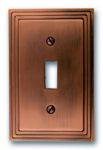 Amerelle 84TAC Steps Toggle Wallplate, Antique Copper