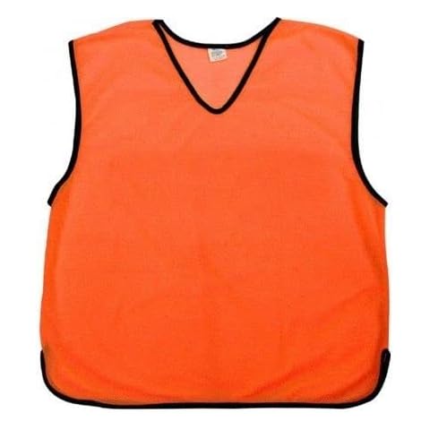 Sterling Sports® 10 X Training Bibs Sports Mesh Bibs Football Soccer Rugby Sports Bibs Function Party Outdoor Kids Junior Youth and Adult Sizes (Senior Mens(XL to XXL), Orange) Cover