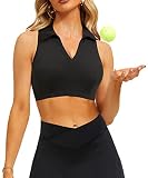 Navneet Workout Crop Tops for Women Golf Shirt Tennis Top Built in Bra Cropped Tank Tops Summer Goin