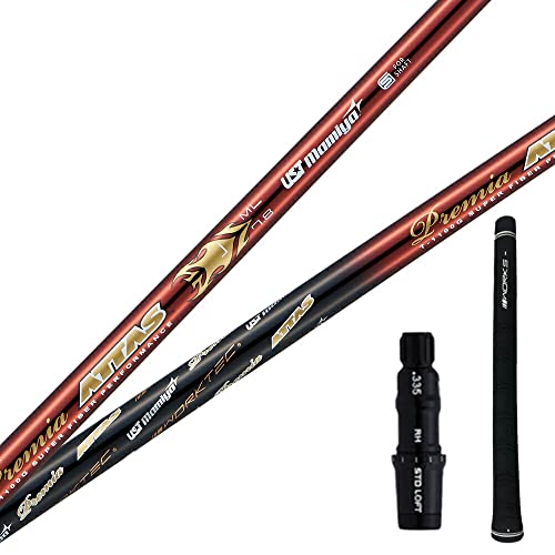 テーラーメイド スリーブ付き USTマミヤ プレミアATTAS シャフト 単体 単品 ドライバー フェアウェイ ウッド 用 335tip 43.5インチ 先中調子 フレックス L リシャフト カスタム 軽量 やわらかい 1枚目