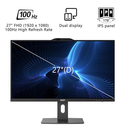Image of msi PRO AP272P Business All-in-One Desktop, 27 inch IPS FHD 100Hz Eye-Care Display, Intel Core i7-14700, 64GB DDR5, 2TB SSD, IR FHD Webcam, Wi-Fi 6E, HDMI, DP, Wireless KB & Mouse, Windows 11 Pro