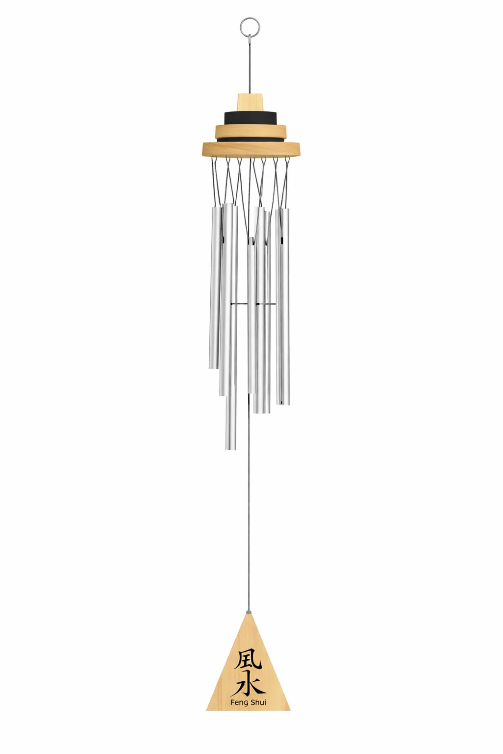 GJ Feng Shui Vastu 7 Pipe Wind Chime for Balcony, Window and Aluminum Wind Chime Positive Energy Silver Color 60 cm-image-7