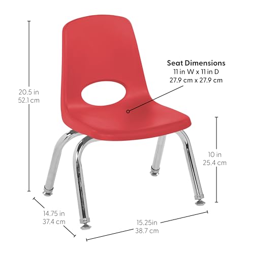 Image of Factory Direct Partners 10 inch School Chairs, Stackable Kids Classroom Chair, Set of 4 Stacking Preschool Chair with Swivel Glides For Daycare and Early Childhood Learning Centers, Assorted Colors