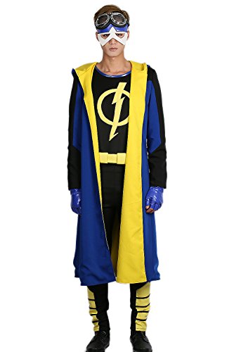 Static Shock Costume Deluxe Full Set Coat Shirt Belt Cosplay Outfits