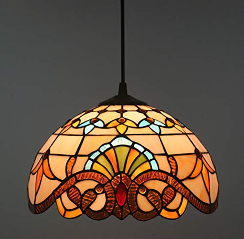 Luces Colgantes Vintage mediterráneas lámpara Colgante de Vidrio lámpara Colgante de Techo de Techo iluminación de luz para la Oficina de Dormitorio de la Cocina con E27,30 cm