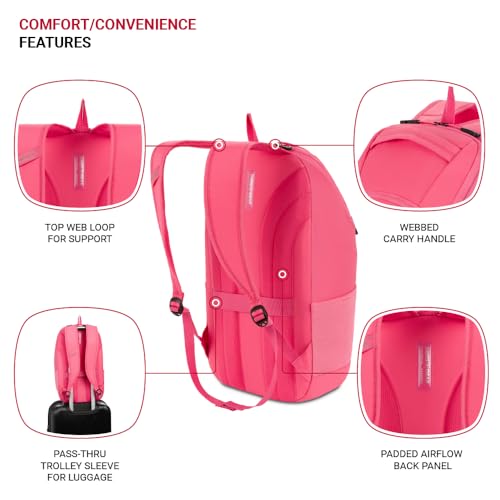 Mochila para portátil SwissGear 8118, rosa, hasta 14 pulg. miniatura 2