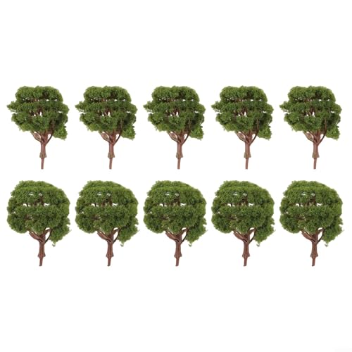 Lot de 10 arbres artificiels pour paysage de train 8 cm et 10 cm pour améliorer le paysage et l'architecture