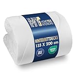 MS Hometex Interiors Winter Bettdecke 135x200 – Warme Steppdecke mit Mikrofaser & Silikonfüllung – Kuschelige Synthetik Duvet für Winter, Atmungsaktiv, Pflegeleicht & Waschbar – Weiche Bettdecke Weiß