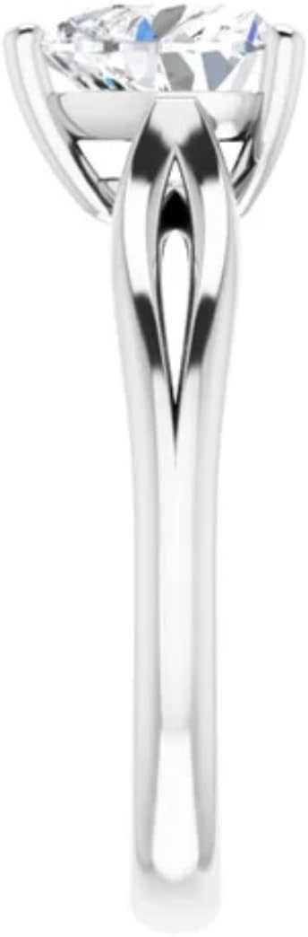 GOLDEN JEWEL Heart Cut Moissanite Engagement Rings 1.5CT-4CT Colorless Solitaire Split Shank Anniversary Wedding Rings Propose Gift, 925 Silver/10K/14K/18K Gold - Image 2