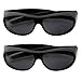 grinderPUNCH Polarized Sunglasses Wear Over Prescription Glasses (2 pcs) Large, Black