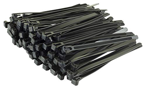 Gtse 6” Black Reusable Zip Ties, 100 Pack, 50Lb Strength, Uv Resistant Strong Nylon Releasable Cable Ties, Self-Locking 6 Inch Tie Wraps #TOP6