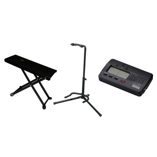 Fußbank + Gitarrenständer + Gitarrenstimmgerät Set