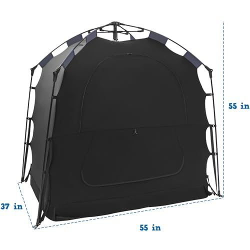Image of Pack N Play Blackout Cover Baby Sleep Tent 1-Click Set Up Blackout Tent Travel Crib Tent Canopy Portable Privacy Tent Blackout Canopy Crib Cover, Block 95% Light, Black