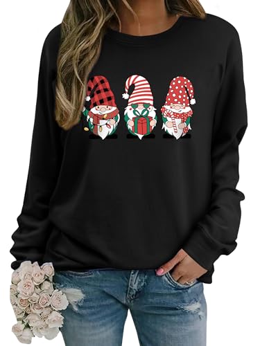 WIEIYM Weihnachtspullover Damen Damen Sweatshirt Langarmshirt...