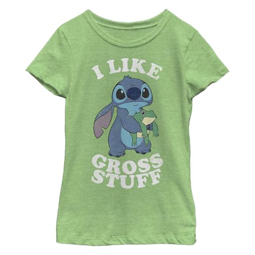Disney Lilo Like Gross Stuff Stitch Girl's Heather Crew Tee
