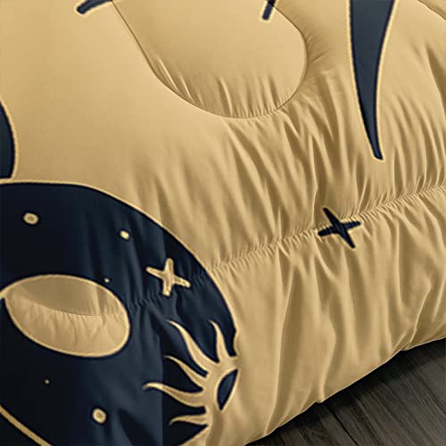 Ailonen Sun And Moon Comforter Set For Teens Boys Kids Girls, Galaxy Astrology Bedding Set Queen Size,Bohemian Sun Moon Quilted Duvet,Galaxy Astrology Quilt,1 Comforter 2 Pillowcases 3 Piece #TOP3