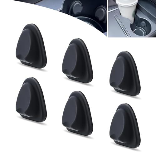 Juego 6 insertos portavasos para coche de silicona miniatura 1