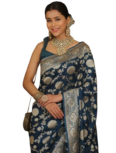 Image of Women's Kanjivaram Soft Silk Banarasi Saree With Blouse Piece | Banarasi Sari For Women | Saree with Blosepiece