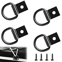 4 Stück Zurrösen für Anhänger, D Ringe Aufbauring Zurröse mit Schrauben, Verzurrösen Anhänger Edelstahl, Ösen für Spanngurte, Zurröse D Ring Schwarz für Ladungssicherung in PKWs Kajak und Anhängern