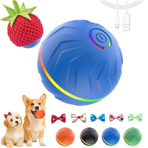 2026 T01 Interactive Dog Toys Dog Ball Automatic Rolling and Bouncing Moving Dog Toy Durable and USB Rechargeable Fun Smart Toy for Puppy Small Medium and Large Dogs Dog Toys to Keep Them Busy