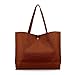 OCT17 Women Tote Bag - Tassels Faux Leather Shoulder Handbags, Fashion Ladies Purses Satchel Messenger Bags (Brown)