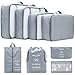Produktbild Shadcoler Koffer Organizer, 8-Teilig Packing Cubes, Kleidertaschen, Packwürfel für Urlaub und Reisen,Travel Organizer Wasserdichte,Kofferorganizer Packtaschen für Kleidung Rucksack Kosmetika(Grau)