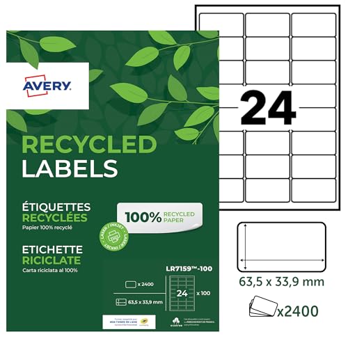 Étiquettes Avery personnalisables 63,5 x 33,9 pour imprimante
