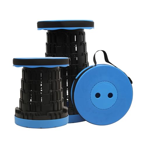Image of JAEMEYEM Upgraded Foldable Stool, Capacity Portable Retractable Small Folding Stool, Collapsible Telescoping Camping Stool for Adults Outdoor Fishing Hiking Gardening Travel BBQ