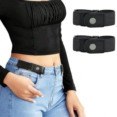 No Buckle Elastic Belt for Women and Men - Adjustable Invisible Waist Belt for Jeans, Casual Pants3