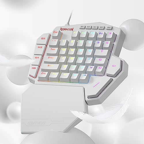 Image of Redragon K585 DITI One-Handed RGB Mechanical Gaming Keyboard, 42 Keys Type-C Professional Gaming Keypad w /Upgraded Hot-Swappable Socket, 7 Onboard Macro Keys & Detachable Wrist Rest