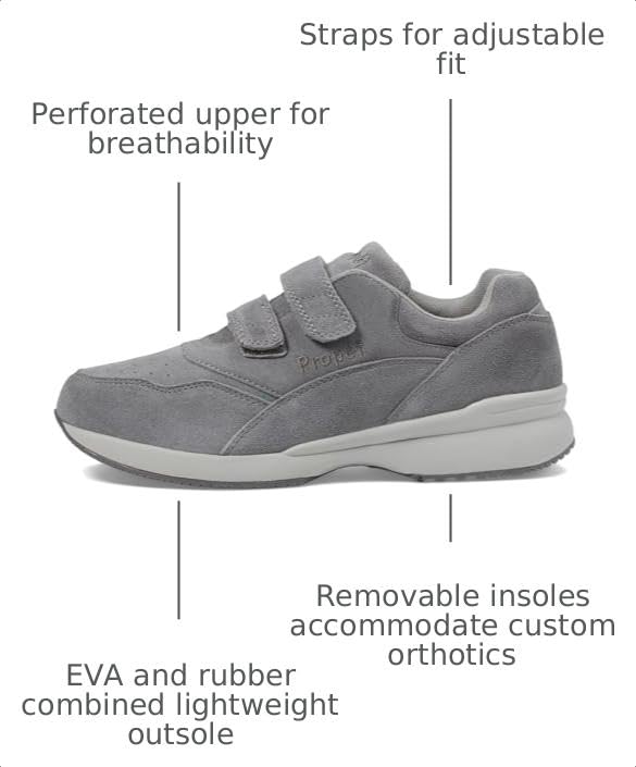 Image of Propet Womens Tour Walker Strap Walking Walking Sneakers Shoes - Black