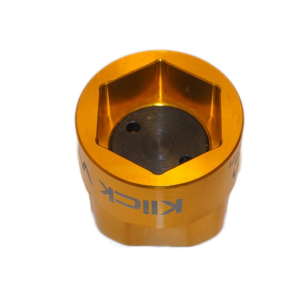 Llave de filtro de aceite de 2 etapas de 27 mm, amarillo, aluminio 6061-T6