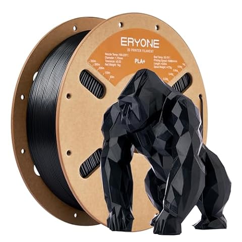 ERYONE Filament PLA+ 1.75 mm,3D Printing Filament PLA Plus for Most FDM 3D Printers,Dimensional Accuracy +/- 0.03 mm,1 kg (2.2 lbs) / Spool,Black