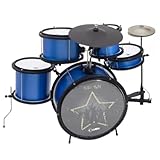 Bateria Infantil Star Kids 05 Pecas Alumisteel E P.S. Pint Eletro Azul Aro Nylon Pele Leitosa - Infa - Luen