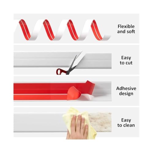Cornière PVC grise 5cm x 3m auto-adhésive pour protection d'angle et finition - 6