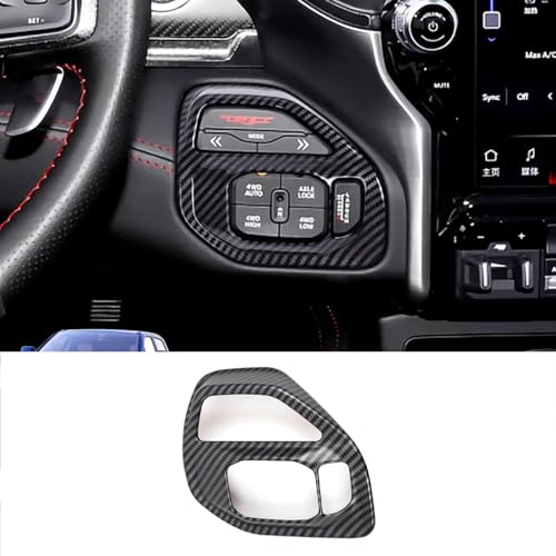 KELEIMAI Car Accessories Fit for Dodge RAM 1500 2024 2023 2022 2021 2020 2019 Adjustment Switch Cover Trim (Matte Carbon Fiber) 1PC ABS