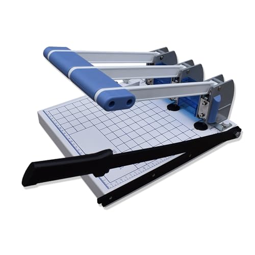 Perforatrice manuale per carta, portatile, con righello regolabile e taglierina, per casa, ufficio e scuola