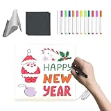 Tavolo da disegno a LED - Lavagna in acrilico trasparente | Lavagna luminosa lavabile con 12 matite colorate e supporto pieghevole | Ideale per bambini, adolescenti, ragazzi, ragazze, materiali artist