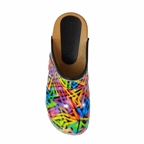 Image of Bjork Maja Wood Open Back Leather Clogs