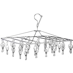 KK5 Clothes Drying Racks Heavy Duty Laundry Drip Hanger Stainless Steel Laundry Foldable Drying Rack Clothing Towels Underwear Lingerie Socks 30Clips