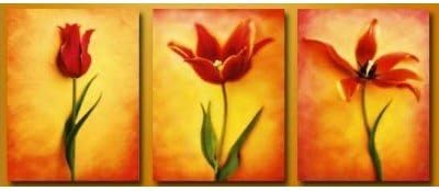 Art Christmas Gift Christmas Hand Painted Oil Paintings Gift Gradually Blossom 3 Panels Wood Inside Framed Hanging Wall Decoration