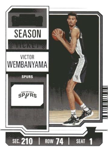 2023-24 Panini Contenders Season Ticket #11 Victor Wembanyama RC Rookie San Antonio Spurs NBA Basketball Base Trading Card