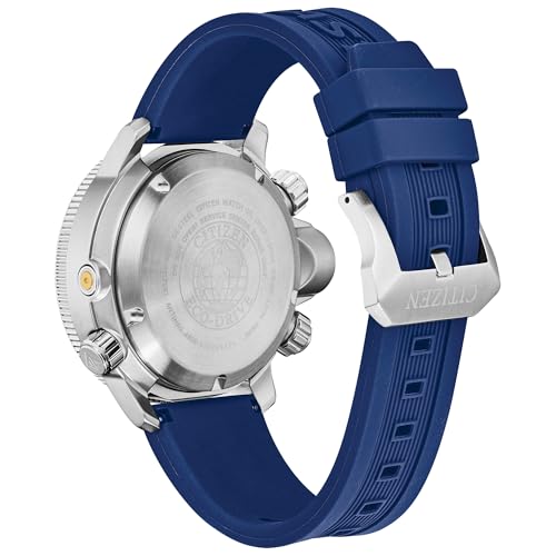 Image of Citizen Men's Eco-Drive Promaster Sea Aqualand Depth Meter Watch in Stainless Steel with Black Polyurethane Strap
