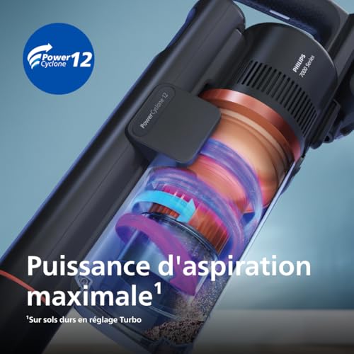 Aspirateur Sans Fil Philips 8000 Series XC8055/01 – 80 min, Aspiration Puissante - vue 3