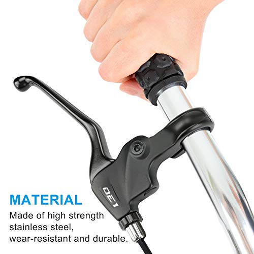 Brake Lever, BicycleStore 1 Pair Stainless Steel Bicycle Brake Handle with Extended 160mm/6.3in Handlebar Cycling Brake Levers 22.2mm Diameter for Road Bike, Mountain Bike, Folding Bike (Black)